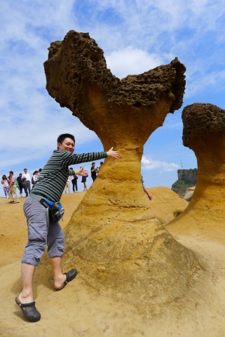 野柳地质公园的海边岩石
